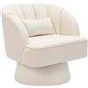 OPULENTHOME Poltrona lounge girevole a 360 gradi, moderna poltrona imbottita con morbido cuscino, poltrona con braccioli, adatta per soggiorno, camera da letto, uffici domestici, perfetta per angoli di lettura o