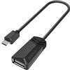 Hama Adattatore OTG USB Micro Spina - USB A 2.0, presa (480 Mbps, spina sottile, fili in rame), colore nero