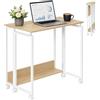 Relaxdays Scrivania pieghevole per PC, salvaspazio, bianco naturale