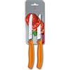 Victorinox Swiss Classic, Coltello da colazione, Coltello da pane, Lama affilata, seghettata, 11 cm, Manico in plastica, Acciaio inossidabile, Set da 2 Pezzi, Arancione