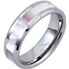 JewelryWe - Anello da donna molto lucido, in acciaio tungsteno, larghezza 6 mm, con pochette inclusa (dimensioni anello opzionale), colore: Rosa e tungsteno, 58 (18.5), cod. 20000828-W#8.5*