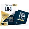 Certain Dri Salviette antiperspiranti per una felpa eccezionale e iperidrosi - 72HR clinical Strength Odor & Perspiration Protection, Travel-Friendly, Dermatologist Recommended, (10 Count)