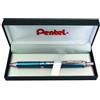 Pentel, penna roller EnerGel Sterling con inchiostro gel, superficie fusto azzurro opaco, tratto da 0,35 mm, punta da 0,7 mm, nero, BL407S-BOX