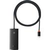 Baseus Lite Series Adapter Hub Usb Type C - 4X Usb 3.0 1M Nero (Wkqx030401)