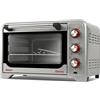 Girmi Forno elettrico Girmi FE30, 1600 W, con ventilazione, illuminazione interna, timer, termostato regolabile fino a 230°, 4 resistenze riscaldanti, griglia in acciaio inossidabile, completo di accessori, colore argento