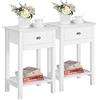 Yaheetech Set 2 Comodini Shabby Chic con Cassetto 40 × 30 × 61 cm Bianco