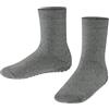 FALKE Catspads K Hp cotone lana con suola in gomma 1 paio, Calze da casa Unisex Bambini, Grigio Light Grey Melange 3390, 31-34
