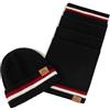 Lonsdale Butleigh Berretto Beanie, Black/Dark Red/Ecru, Taglia Unica Unisex-Adulto