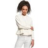 Urban Classics Ladies Organic Volants Hoody, Felpa con Cappuccio, Bianco (White Sand), S