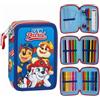 CERDÁ LIFE'S LITTLE MOMENTS Astuccio con accessori Paw Patrol per ragazzi e ragazze, astuccio scolastico con doppia cerniera, blu, con set di cancelleria (penne, pennarelli, righello), licenza ufficiale, rientro a scuola