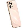 RankOne La Custodia del Telefono è Adatta per HONOR X7a (6.75 Inches), Case per Cellulare in Silicone con Telaio Galvanico - Rosa