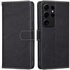 RankOne Cover per Samsung Galaxy S24 Ultra (6.8 Inches), Custodia Flip Pelle Portafoglio, Magnetica Libro Bumper Cover Case - Nero