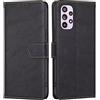 RankOne Cover per Samsung Galaxy A33 5G (6.4 Inches), Custodia Flip Pelle Portafoglio, Magnetica Libro Bumper Cover Case - Nero