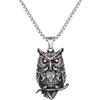 Fachoice Ciondolo a forma di ramoscello di gufo gotico, da uomo, con ramo di uccelli, collana di animali celtici