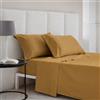 COTTON ARTean Set di lenzuola per letto 135 raso cotone 400 fili Lorea Oro | Include 3 pezzi: lenzuolo di sopra, lenzuolo con angoli e 1 federa. Certificato Oeko-Tex