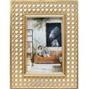 Kare Design cronice per imagini Holes, oro, vimini viennese, foto 10x15cm, stile classico, accessorio muro o mobiletto, idea regalo