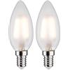 Paulmann 28636 Lampadina LED candela 2 lampadine da 3 Watt opaco lampadina a bulbo illuminazione 2700 K E14