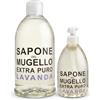 imi shop Sapone Extra Puro Alla Lavanda Per Mani, Viso e Corpo, Con Estratto Biologico Di Foglia Di Olivo e Olio Essenziale, Set Con Flacone da 500ml + 1 o 2 Ricariche da 1000ml (1500ml (500+1000))