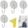 XRVRILE Ganci Adesivi Bianchi 4 Pezzi con Raschietto - Gancio Senza Forare Resistente, Appendiabiti Adesivo Muro e Soffitto, Orientabile 90°, Bagno, Cucina, Porta