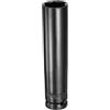 QUARKZMAN 6 Punte Bussola A Impatto Profonda Acciaio 45# Per Assali Nero | Attacco 1/2 24mm Metrica Bussola 145mm Extra Lunga, Trattamento Termico, Dadi Esagonali Bulloni