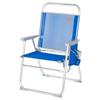 Aktive 62604 - Sedia pieghevole alta 48x50x88 cm, Sedia da spiaggia, Sedia con schienale fisso, altezza 38 cm, piedini antiribaltamento, maniglia per il trasporto, tasca laterale, colore blu