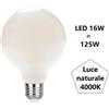F.a.n Europe Lighting S.r.l. Lampadina Globo Satinato led 16w Luce Naturale 4000k 2000 Lumen e27 Diam. 95mm