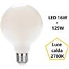 F.a.n Europe Lighting S.r.l. Lampadina Globo Satinato led 16w Luce Calda 2700k 2000 Lumen e27 Diam. 95mm fan