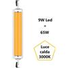 F.a.n Europe Lighting S.r.l. R7s Lampadina Lineare a led in Vetro 9w Luce Calda 3000k 1000 Lumen fan Europe