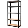 Verdelook Scaffale in Metallo Nero con 5 Ripiani in mdf per lo Stoccaggio