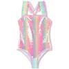 Billieblush, Costume da Bagno, Paillettes, Bambina, Multicolore, 4 Anni