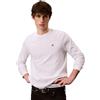 Calvin Klein Uomo Maglietta Maniche Lunghe Easy Monogram con Scollo Rotondo, Bianco (Bright White), 2XL