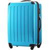 Hauptstadtkoffer ALEX Trolley Rigido Espandibile 75 cm (119 L) con Lucchetto TSA, Valigia da Viaggio Robusta con 4 Ruote Doppie, Ciano blu