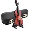 Hztyyier Violoncello in miniatura, modello strumento musicale in legno 5,5 pollici con supporto da tavolo per decorazione casa regalo musicale