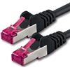 1aTTack.de 2m - nero - 1 pezzo - Rete Cavi Cat6a S-FTP CAT 6a doppia schermatura - certificato GHMT PIMF 500MHz / 7 CU rame non contiene alogeni compatibile con CAT5e CAT6 CAT7 CAT8 10000 Mbit/s