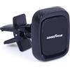 Goodyear Porta Telefono Auto Magnetico, Supporto Smartphone Bocchette Aria con Clip Ultragrip a Vite, Piastra Girevole 360°, 2 Magneti Adesivi Inclusi, Universale, Silicone Antigraffio, Nero