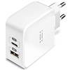 aiino italian ideas aiino Alimentatore Type-C 27W Fast Charger, 2 Porte USB Quick Charge 3.0 e USB-C PD per iPhone Serie 13/12/11/X/SE, iPad/iPad PRO, Bianco