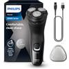Philips rasoio elettrico serie 3000x - Rasoio elettrico Wet & Dry per uomo colore Deep Black, con tecnologia SkinProtect, rifinitore a scomparsa, rasoio ergonomico per uomo (modello X3001/00)