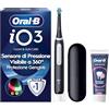 Oral-B iO 3 Spazzolino Elettrico, 1 Testina, Custodia, Dentifricio, Nero