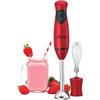bella Frullatore a Immersione, Mixer Portatile Compatto con Accessorio Frusta per Succhi, Frullati, Cibo per Bambini e Smoothie, Senza BPA, Acciaio Inossidabile, Rosso