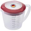 Westmark Caraffa graduata con paraschizzi, coperchio e beccuccio, Plastica, Capacità: 1,4 litri, Helena, Trasparente/Rosso, 3105227R