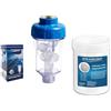 FILTRIACQUAITALIA Filtro Anticalcare per Lavatrice e Lavastoviglie + Ricariche di Polifosfato da 1,5 kg (10 ricariche) Attacchi in ottone 3/4"