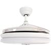 Bastilipo Estoril - Ventilatore da soffitto con Luce Telecomando, 3 Colori LED-Audio Bluetooth-Gama Luxury, Bianco, Diametro Totale 106 cm