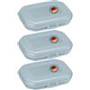Westmark 3 x Snack Box Contenitore per Pane, con Chiusura a Scatto, Altezza 3.7 cm, Plastica, Mini, Blu, 235122EB