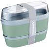 Westmark Lunchbox Maxi - Pratico contenitore con scomparti stile bento da 760, 830 e 425 ml per preparazione dei pasti, scuola e ufficio, prodotto in Germania - Verde menta