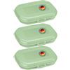Westmark 3 x Snack Box Contenitore per Pane, con Chiusura a Scatto, Altezza 3.7 cm, Plastica, Mini, Verde, 235122EM