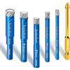 GlasFlength Set Punte Trapano Diamantate, 5 Pezzi 5/6/8/10/12mm +1 Pezzi 6mm Trapano Punte Diamantate Carburo Brasate Sottovuoto per Granito, Marmo, Muratura, Cemento, Piastrelle, Ceramica, Vetro