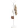 SONGMICS Appendiabiti da Terra in Acciaio con Portaombrelli, Base in Marmo, 18 Ganci, Testa Girevole, 30 x 30 x 173 cm, per Ingresso, Bianco Opaco, Collezione Alan RCR090WC01