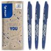 PILOT - Set di 3 FriXion Ball 07 - Penna a Inchiostro termico Cancellabile - Penna roller Ricaricabile - Blu - Punta Media