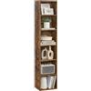 VASAGLE Scaffale a 6 Ripiani, Libreria, Scaffalatura Portaoggetti, Organizzatore con Scomparti, Ripiani Aperti e Regolabili, per Soggiorno, Ufficio, Camera da Letto, Marrone Vintage LBC411KD01