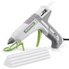 WORKPRO Pistola per Colla a Caldo con 10 Stick, Riscaldamento Rapido 90s, Due Modalità di Temperatura, Incollaggio 9-12 g/min, Supporto a 3 Punti, Ideale per Fai da Te e Riparazioni, Grigio e Bianco